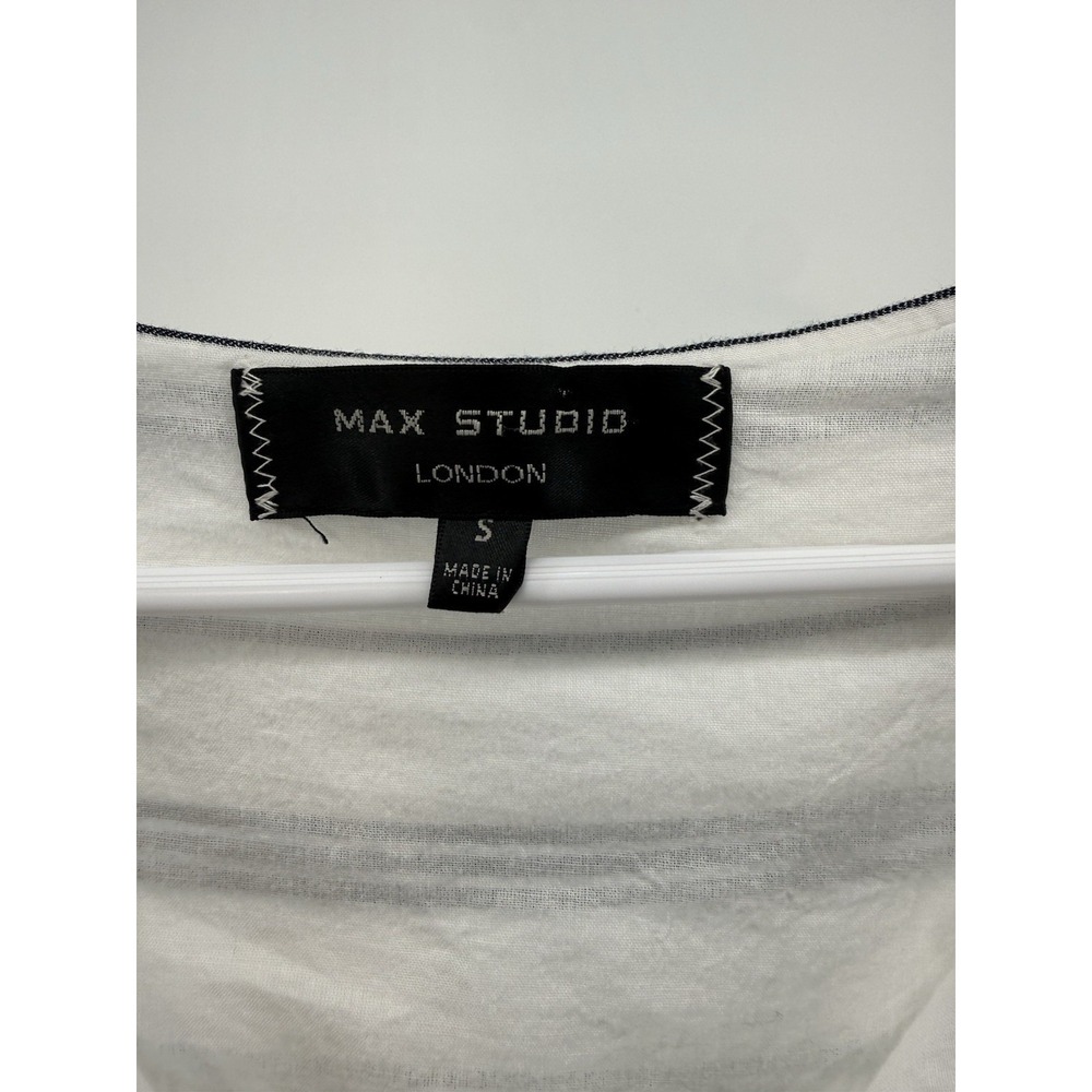 Max Studio London womens S striped tiered dress boho coastal flowy bell sleeve - Picture 5 of 10